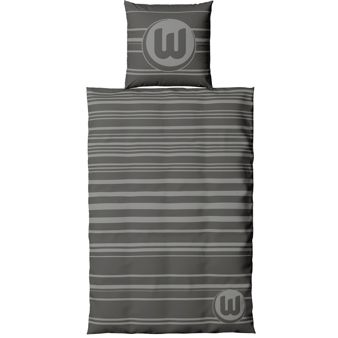 Bettwäsche Streifen grau
