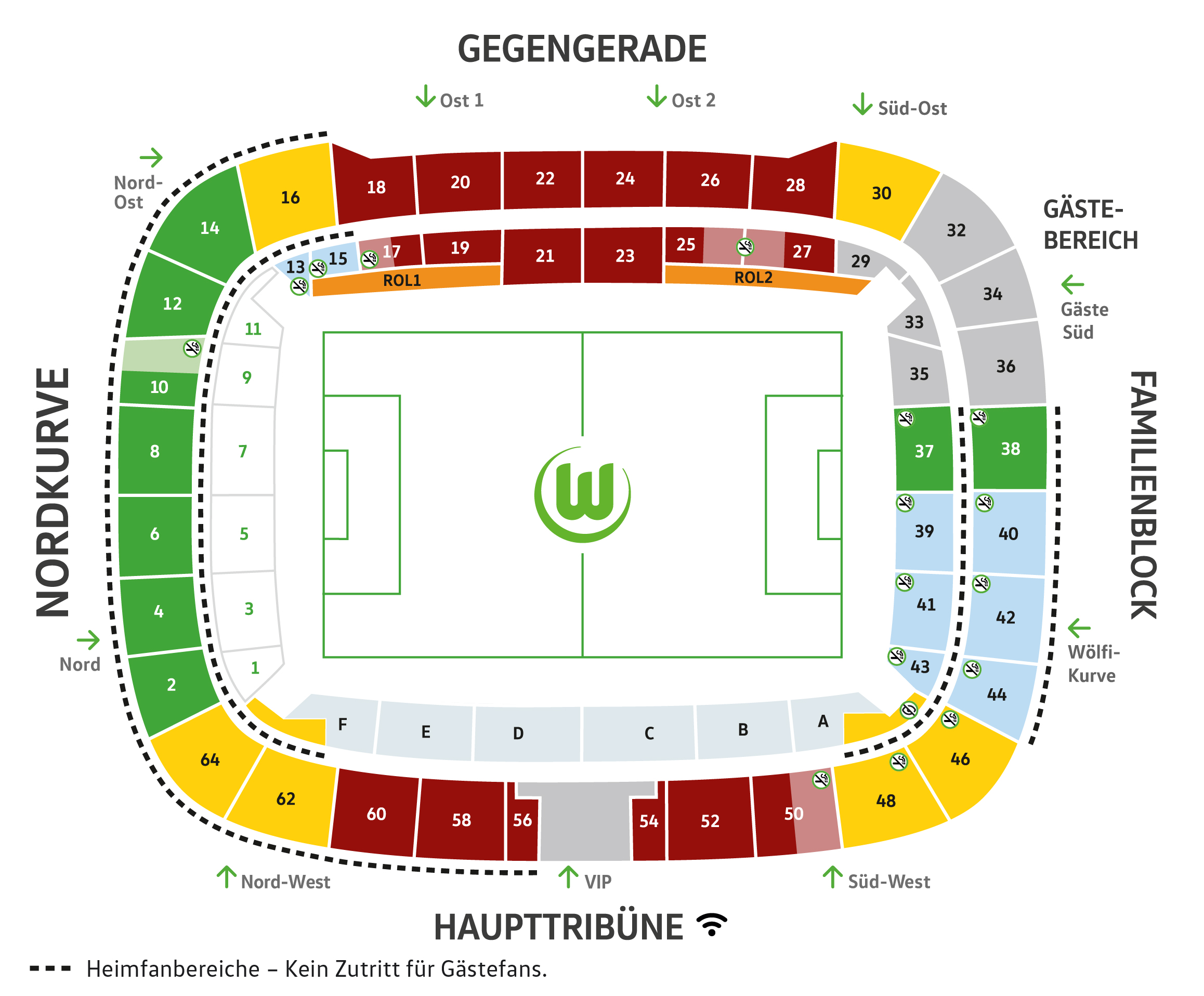 Stadionplan der Volkwagen Arena
