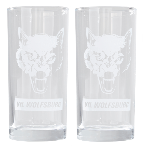 Drinking glass wolf set of 2