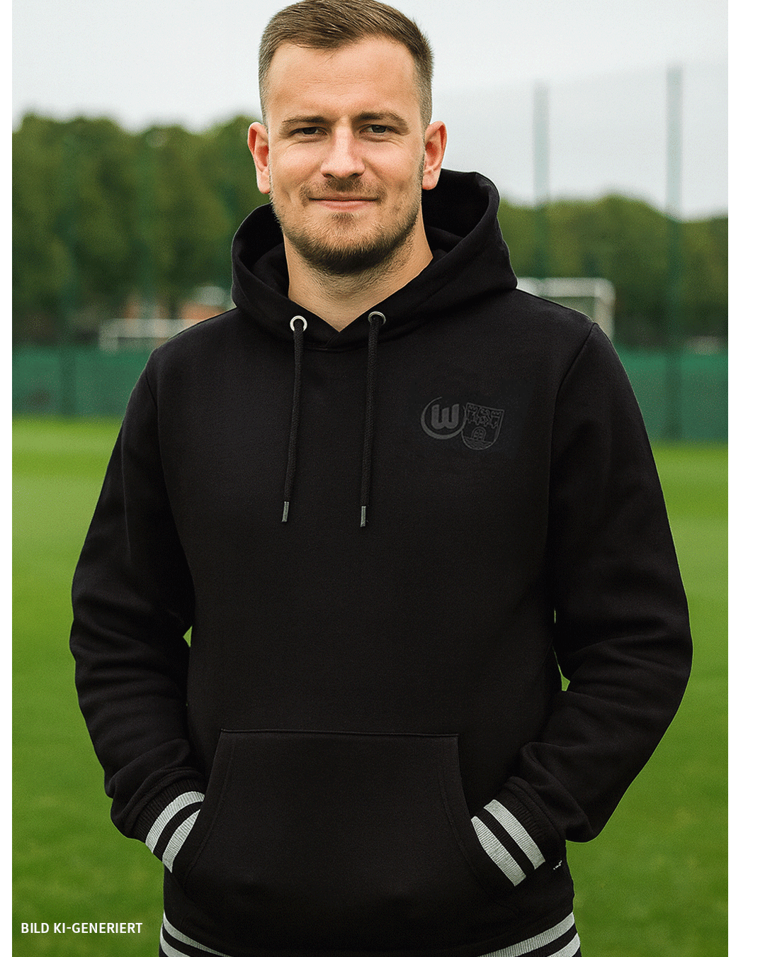 Hoodie VfL Logo + Stadtwappen schwarz