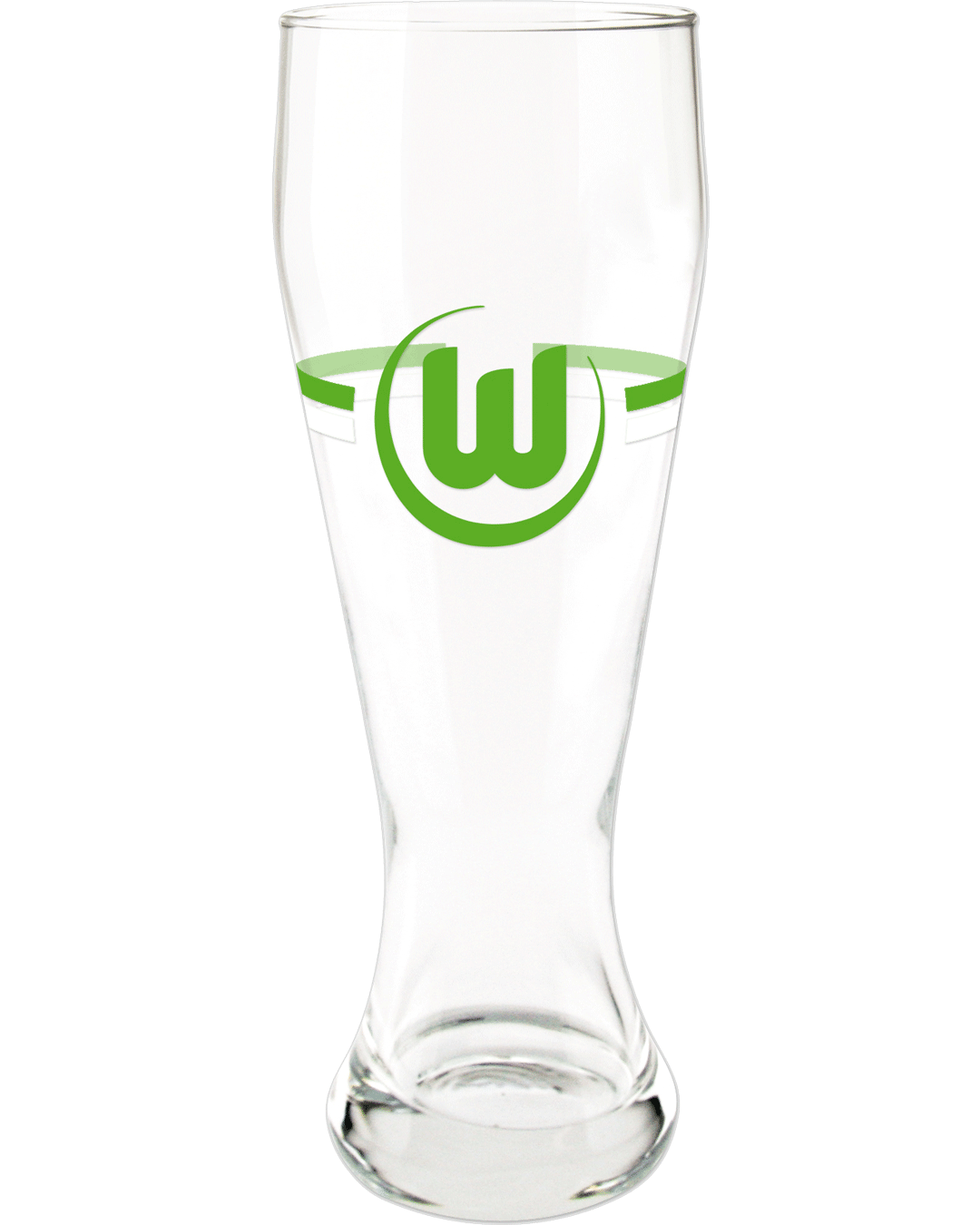 Wheat beer glass, green-white