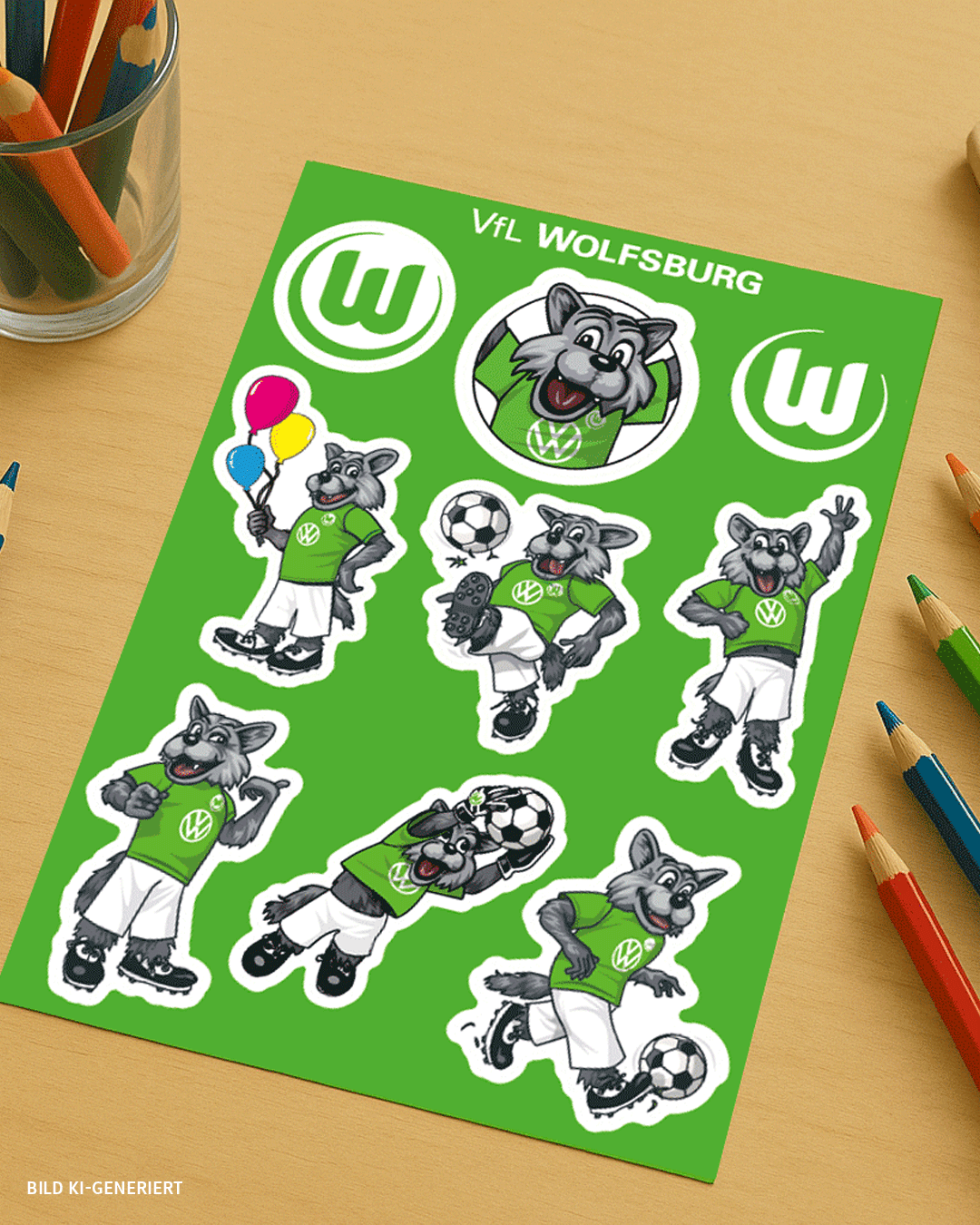 Aufkleberkarte Maskottchen