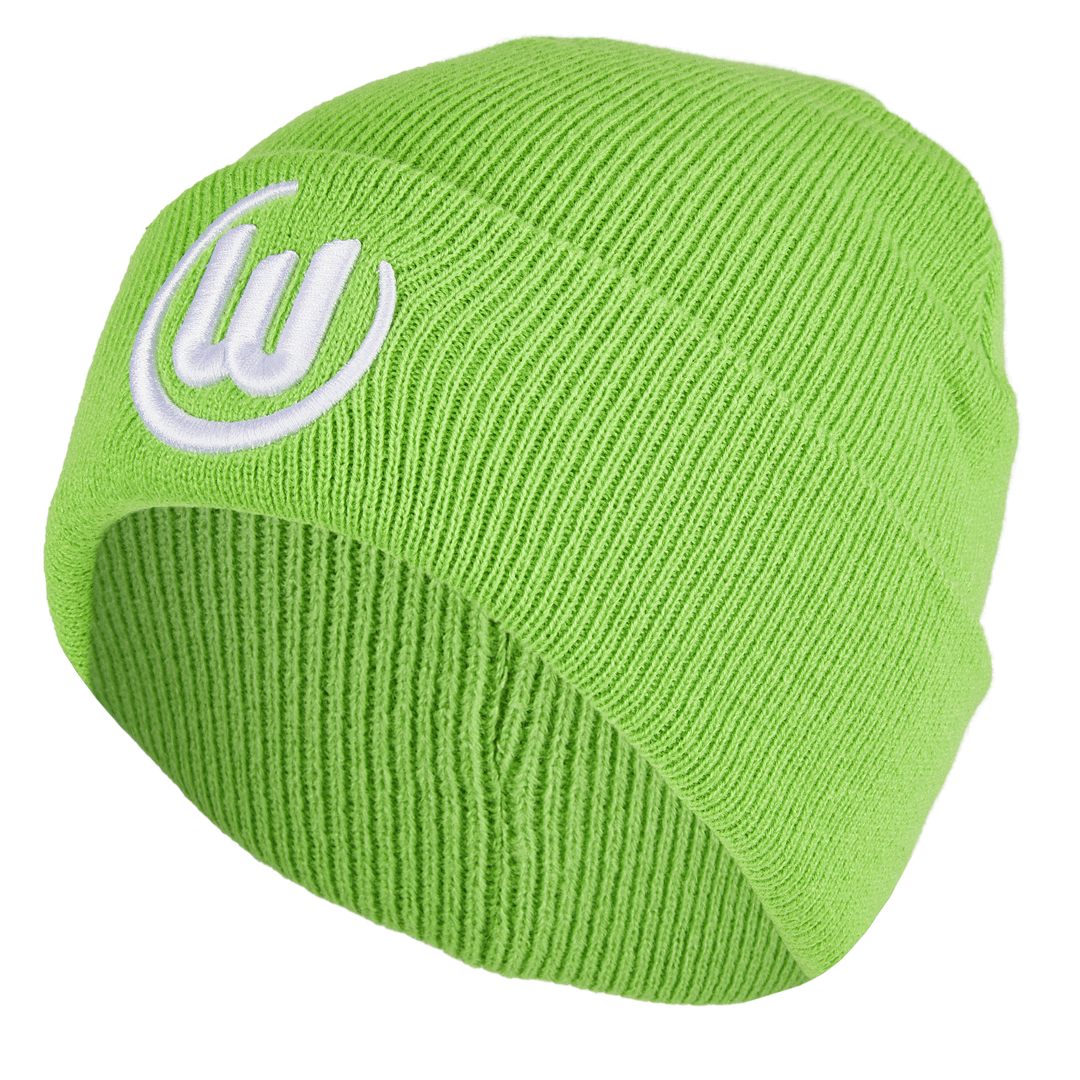 Knitted beanie green with logo