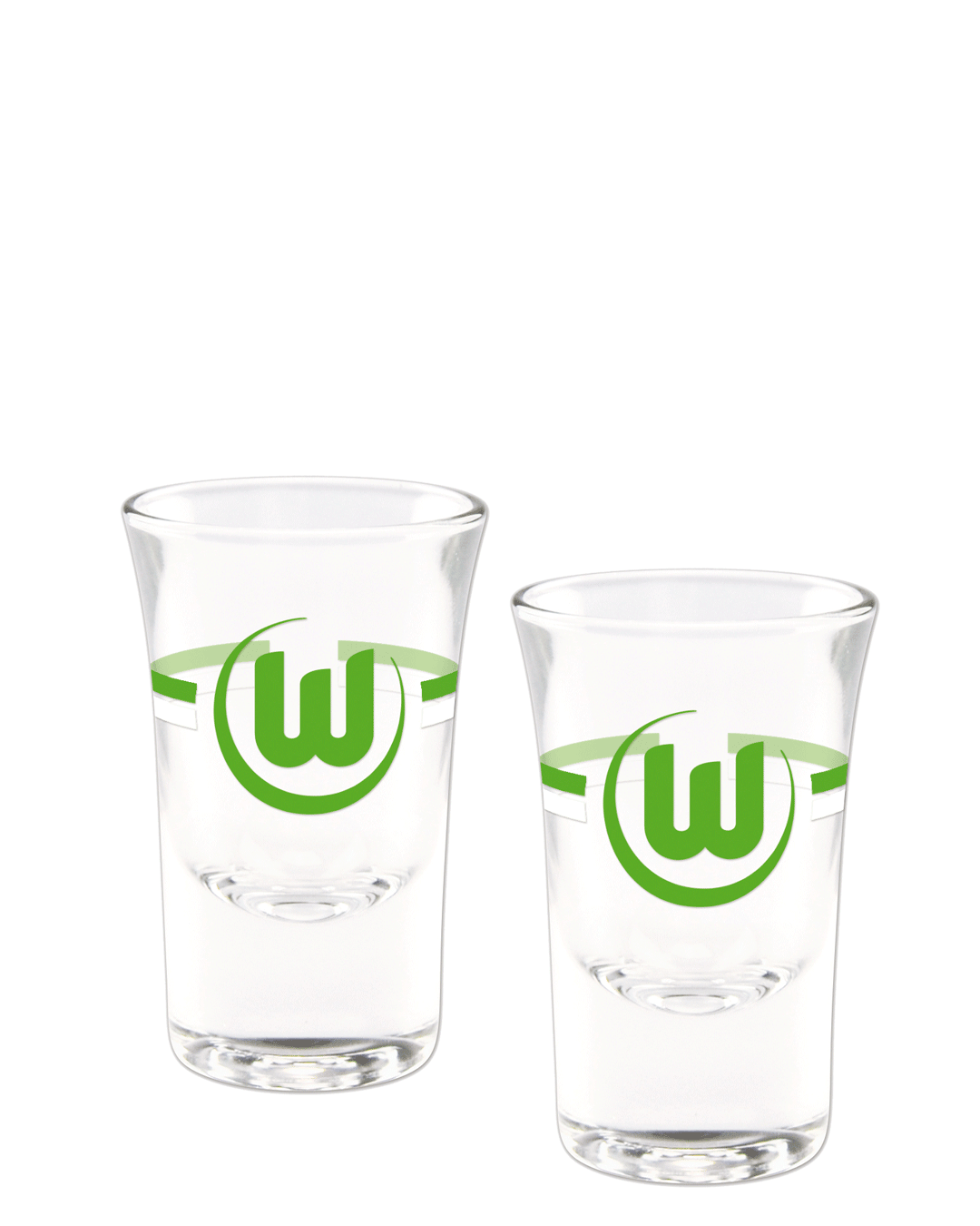 shot glass green-white, set of 2
