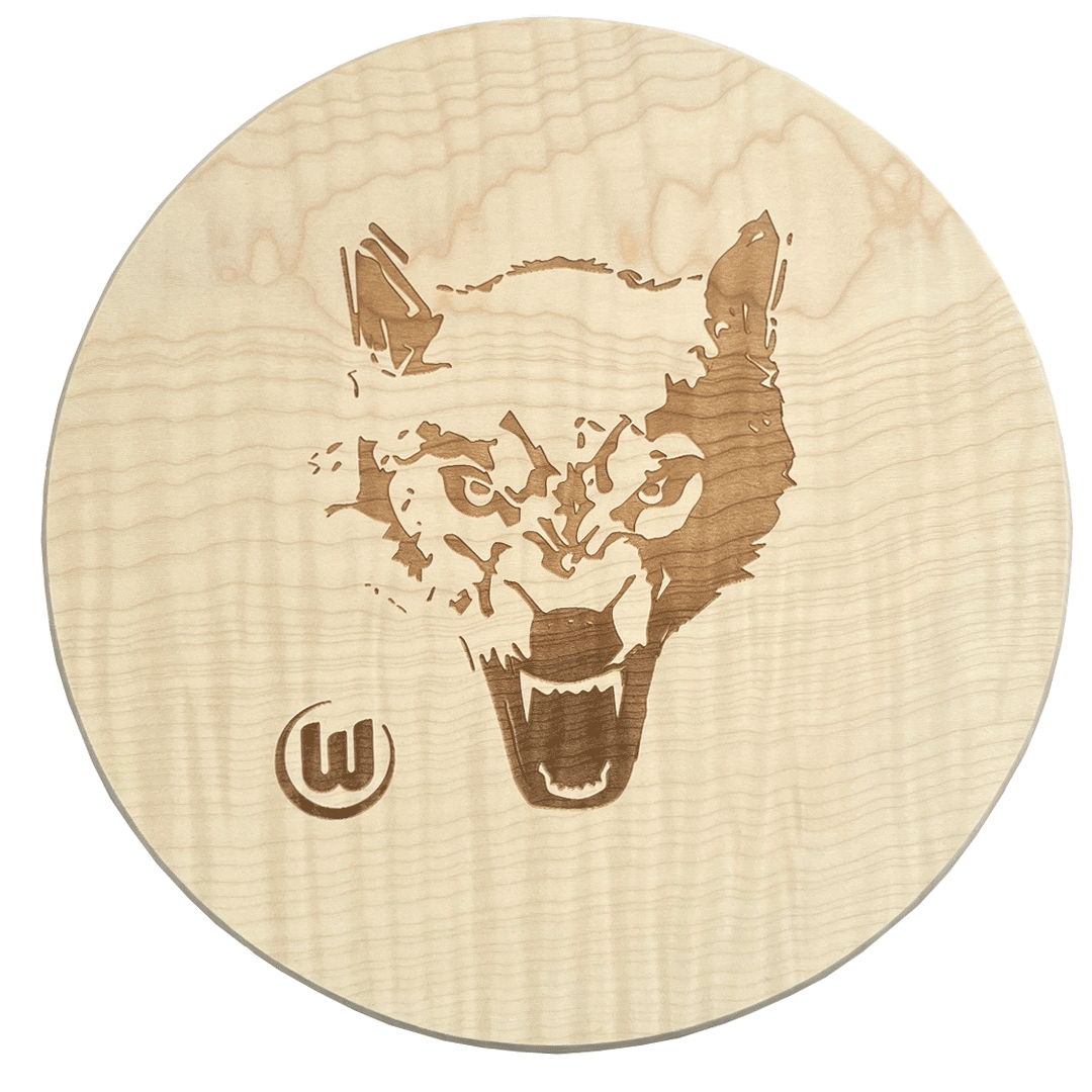 Holzbrettchen Wolf