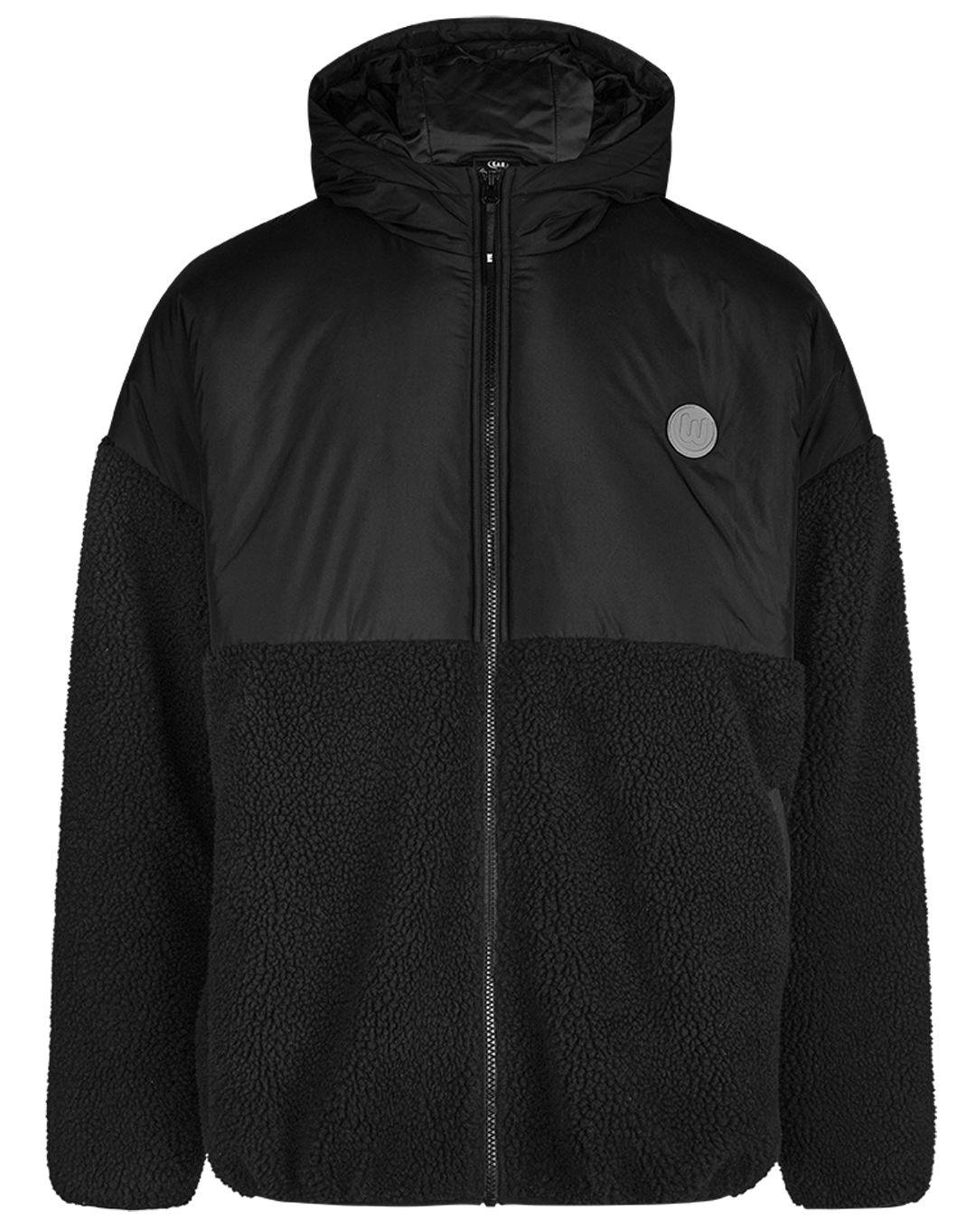 Teddyfleece-Jacke Logo schwarz