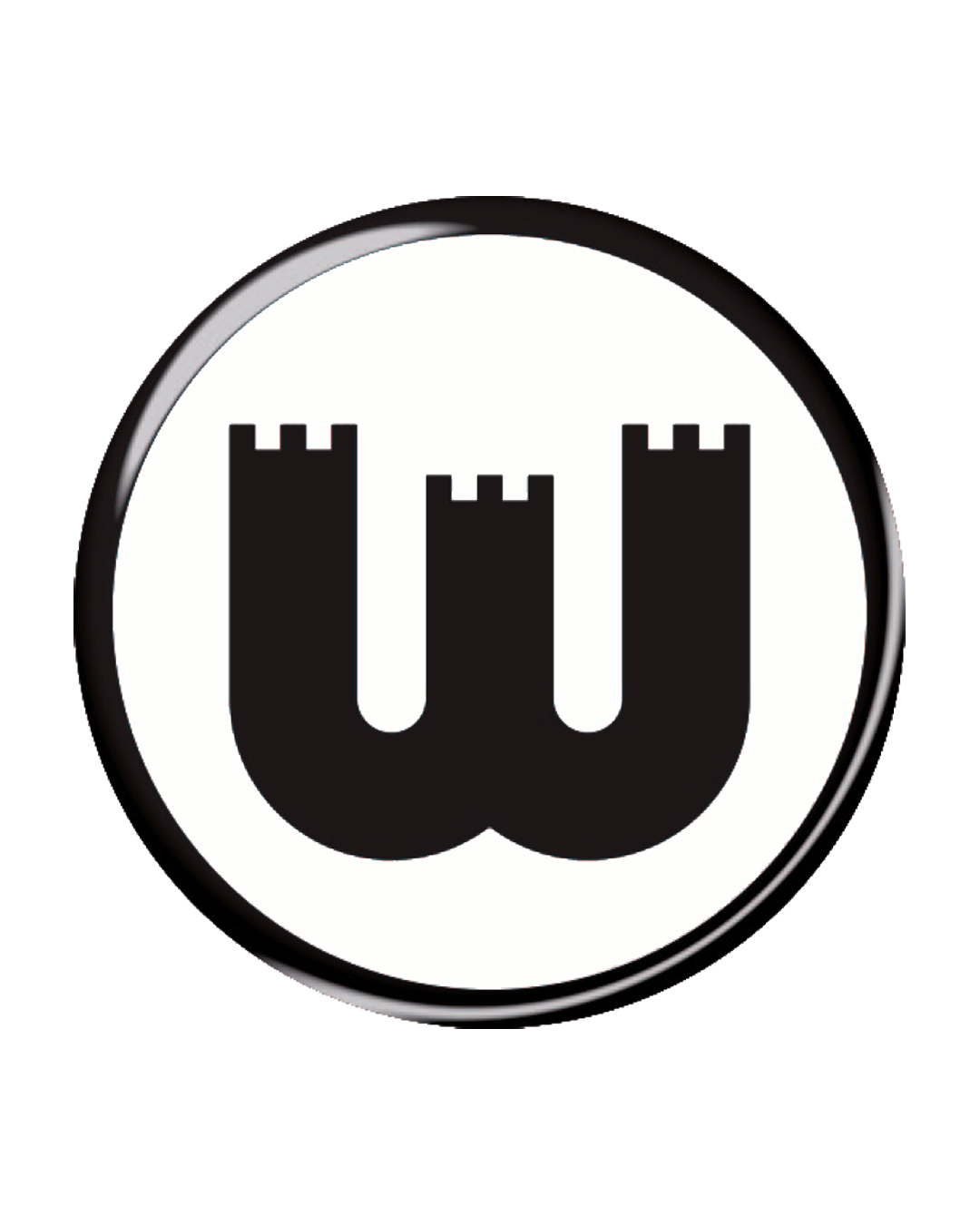 Aufkleber 3D-Zinnenwappen schwarz