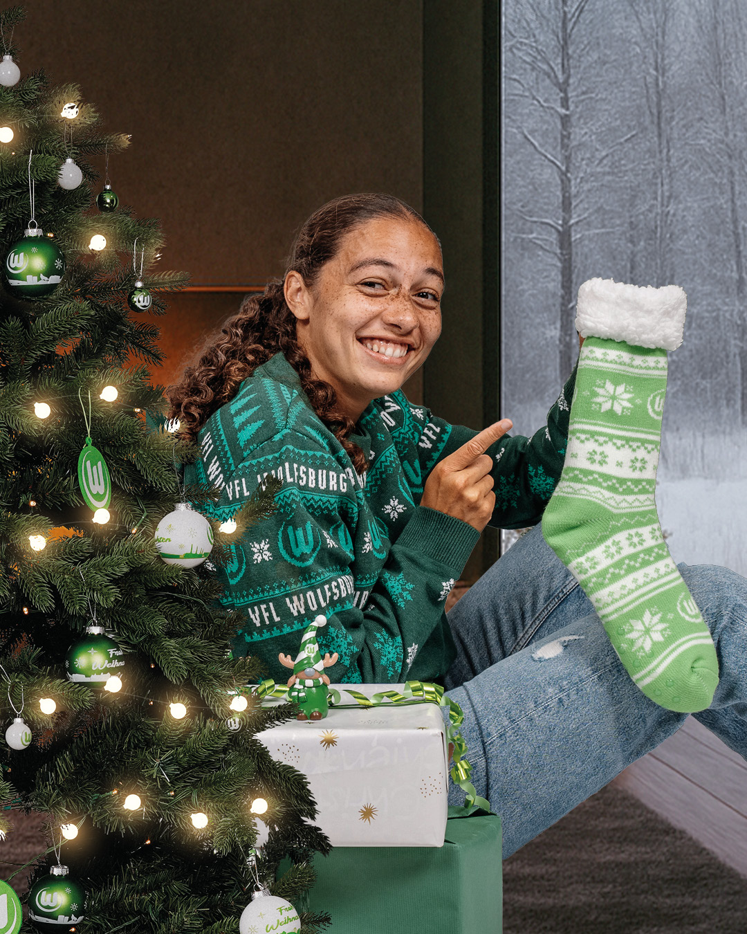 Winter cozy socks logo