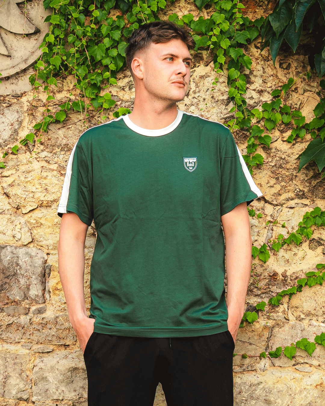 T-Shirt Retro-Wappen grün