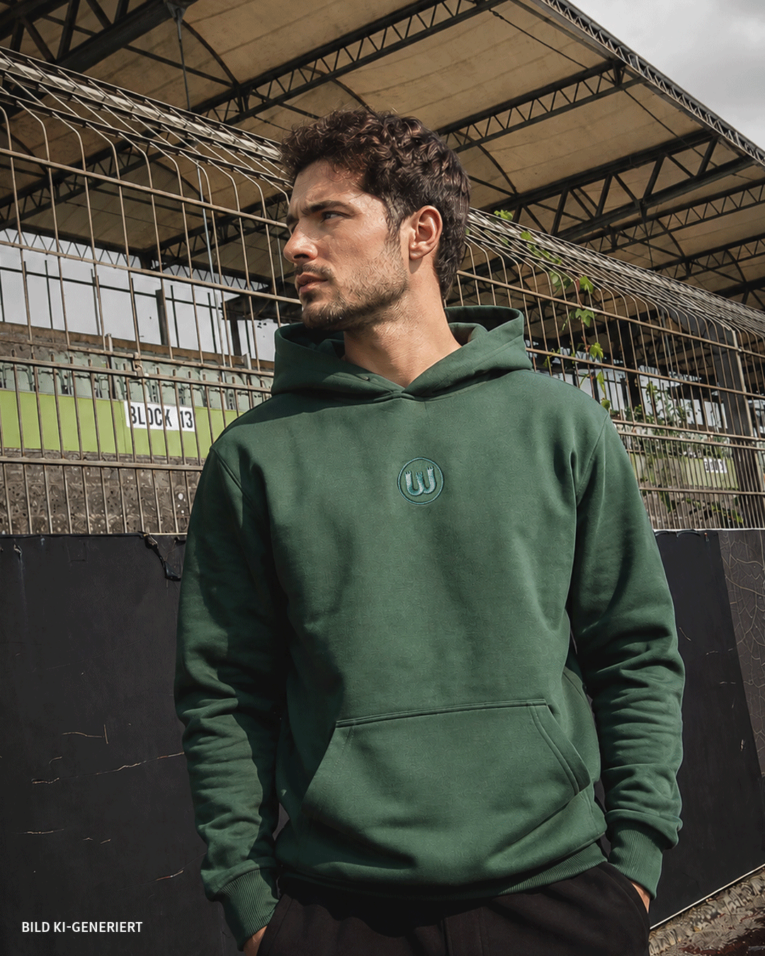 Hoodie Basic Wappen grün