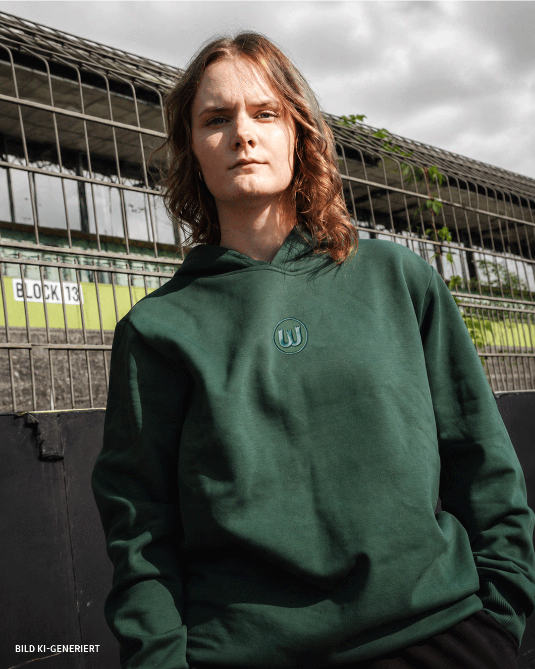 Hoodie Basic Wappen grün