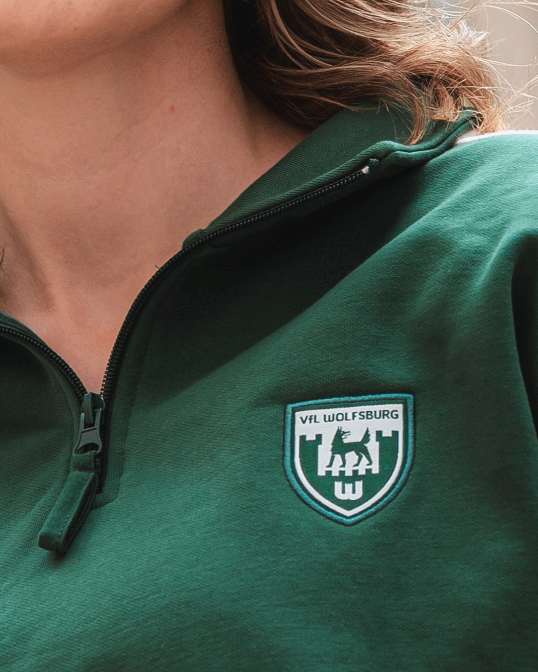 Sweater Half-Zip Retro-Wappen