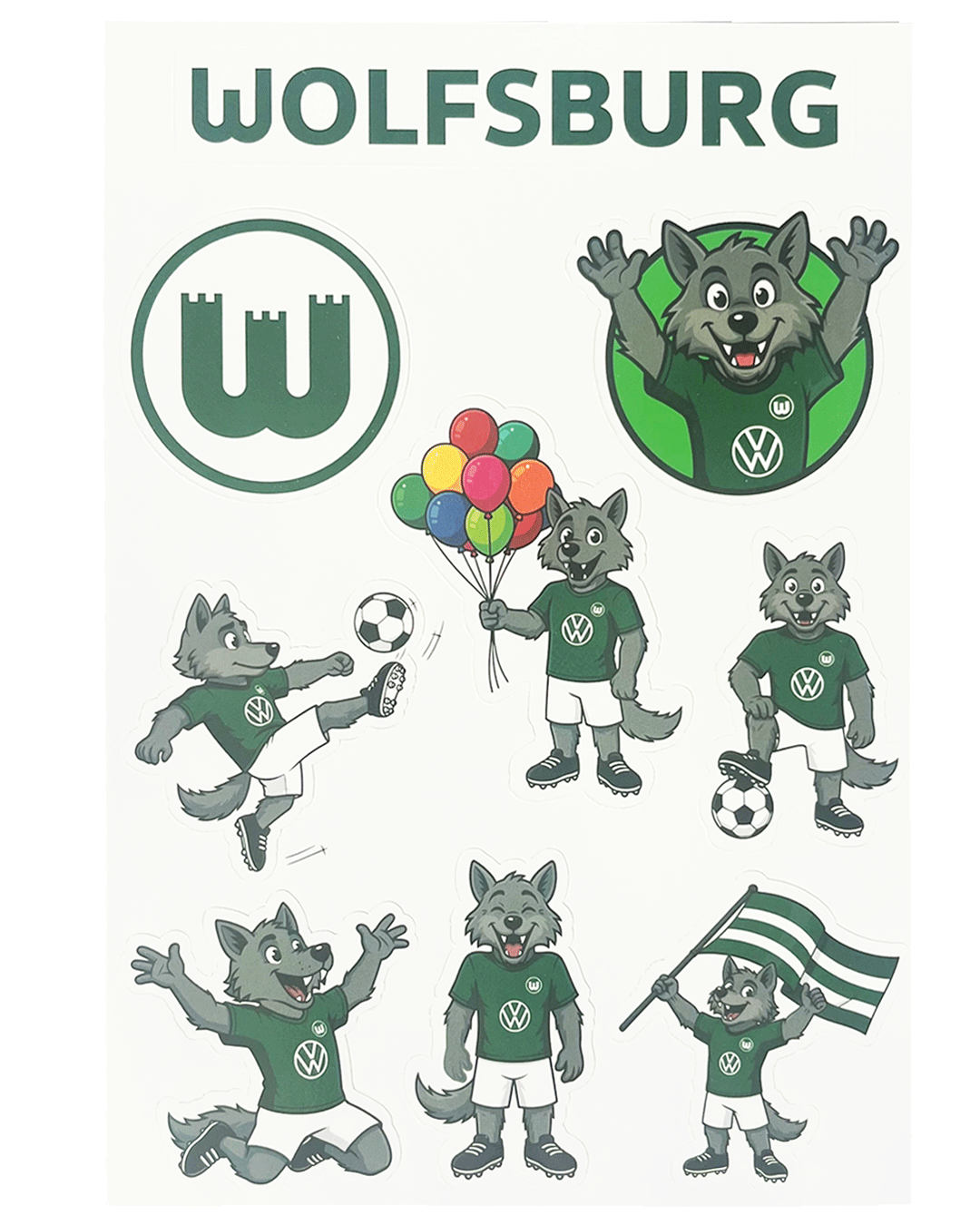 Aufklebekarte Wölfi