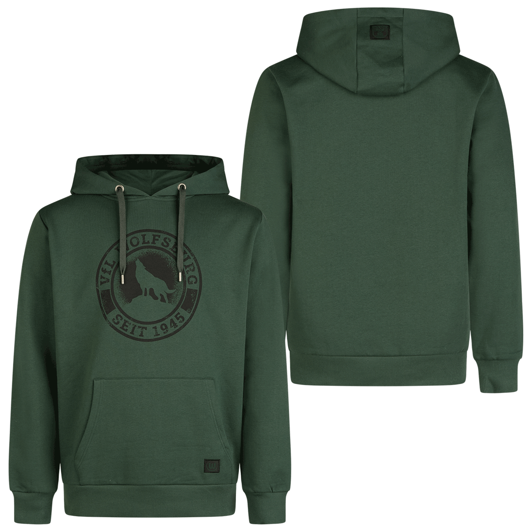 Hoodie wolf dark green 