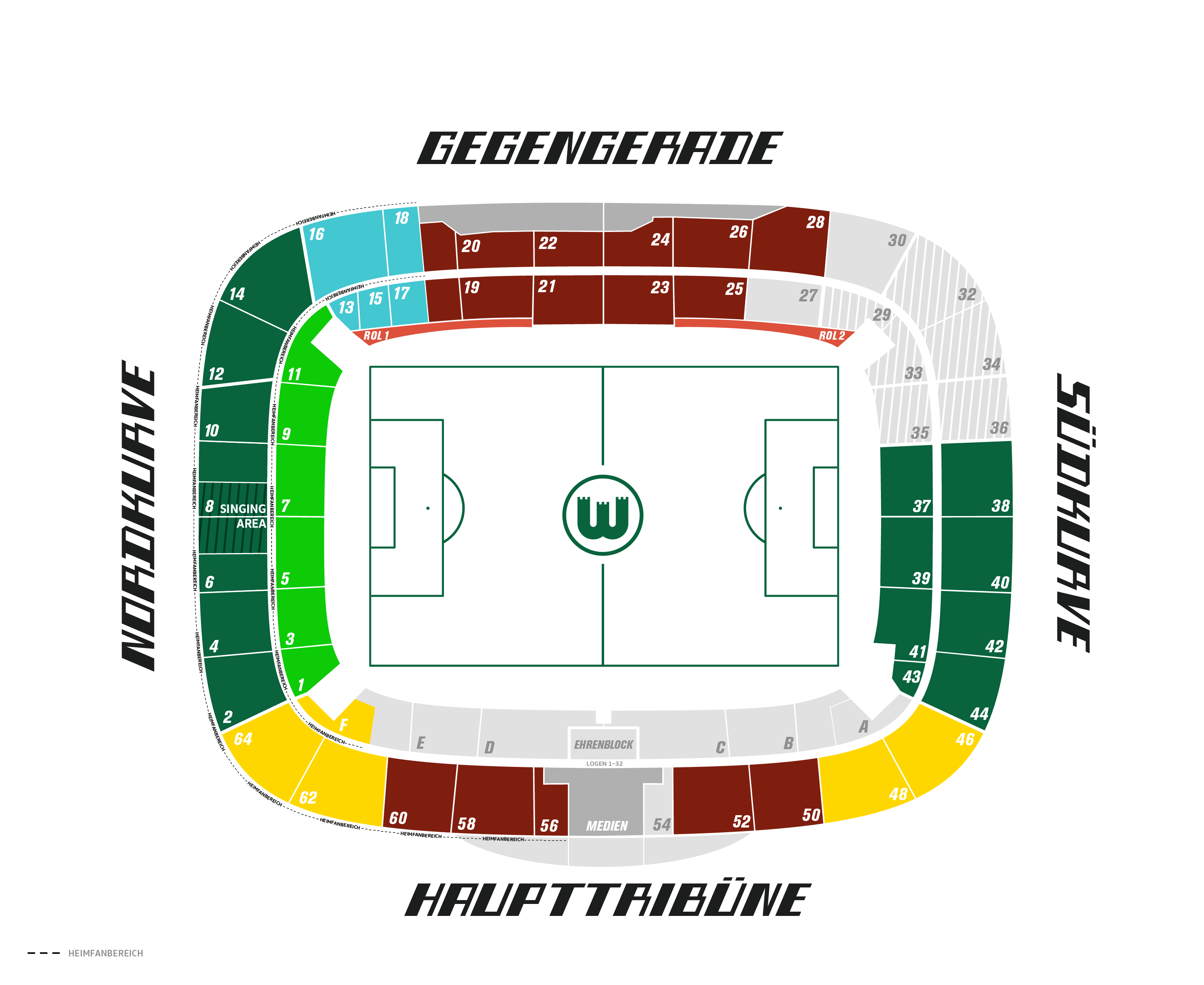 Stadionplan Volkswagen Arena Tageskarten
