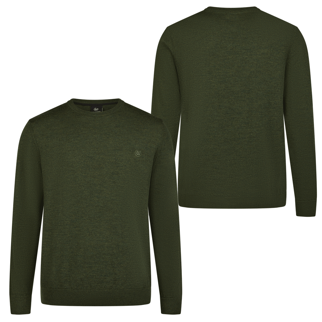 Fine knit sweater business olive green