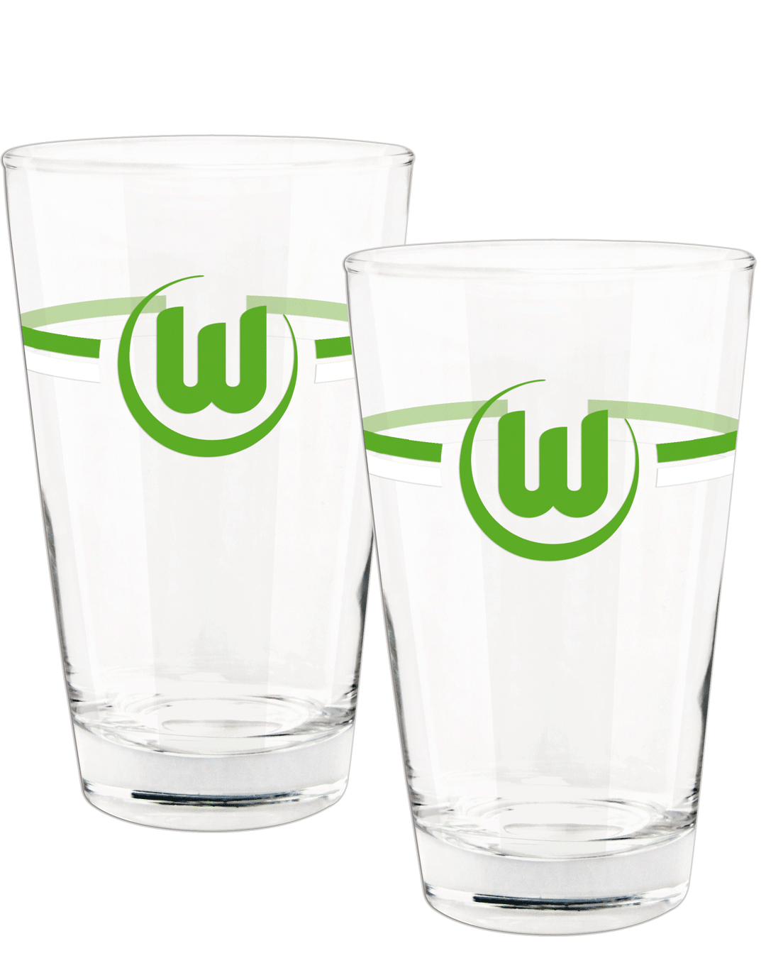 drinking glass green-white, set of 2
