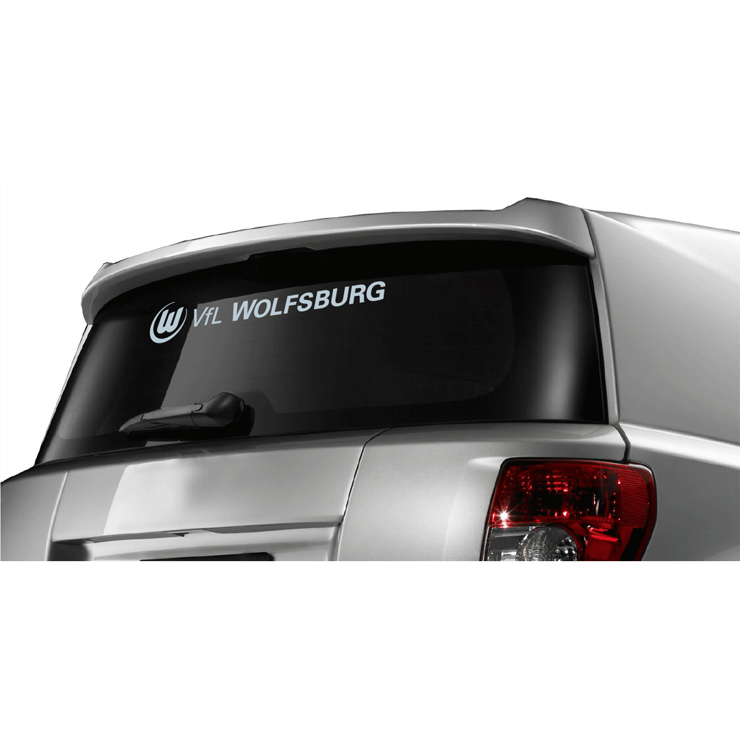 Rear window sticker lettering