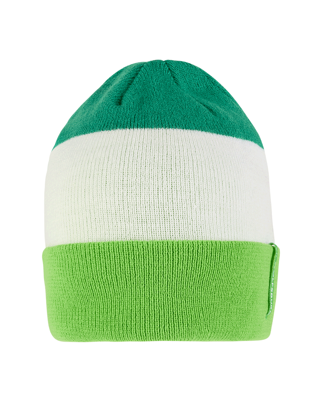 Knitted hat green-white-green