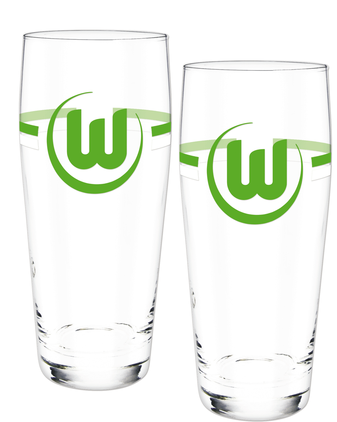 Beer glass, green-white, set of 2
