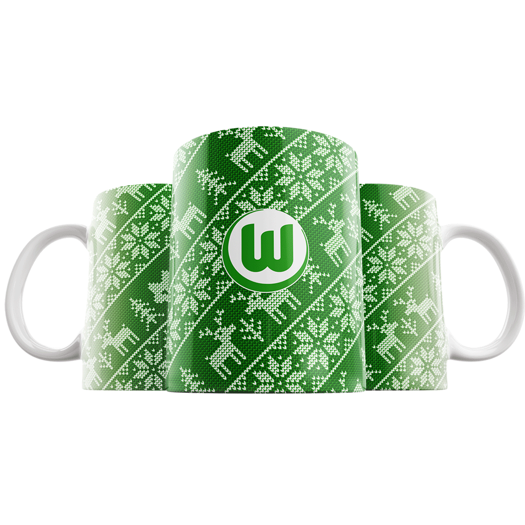 Norwegian pattern mug green