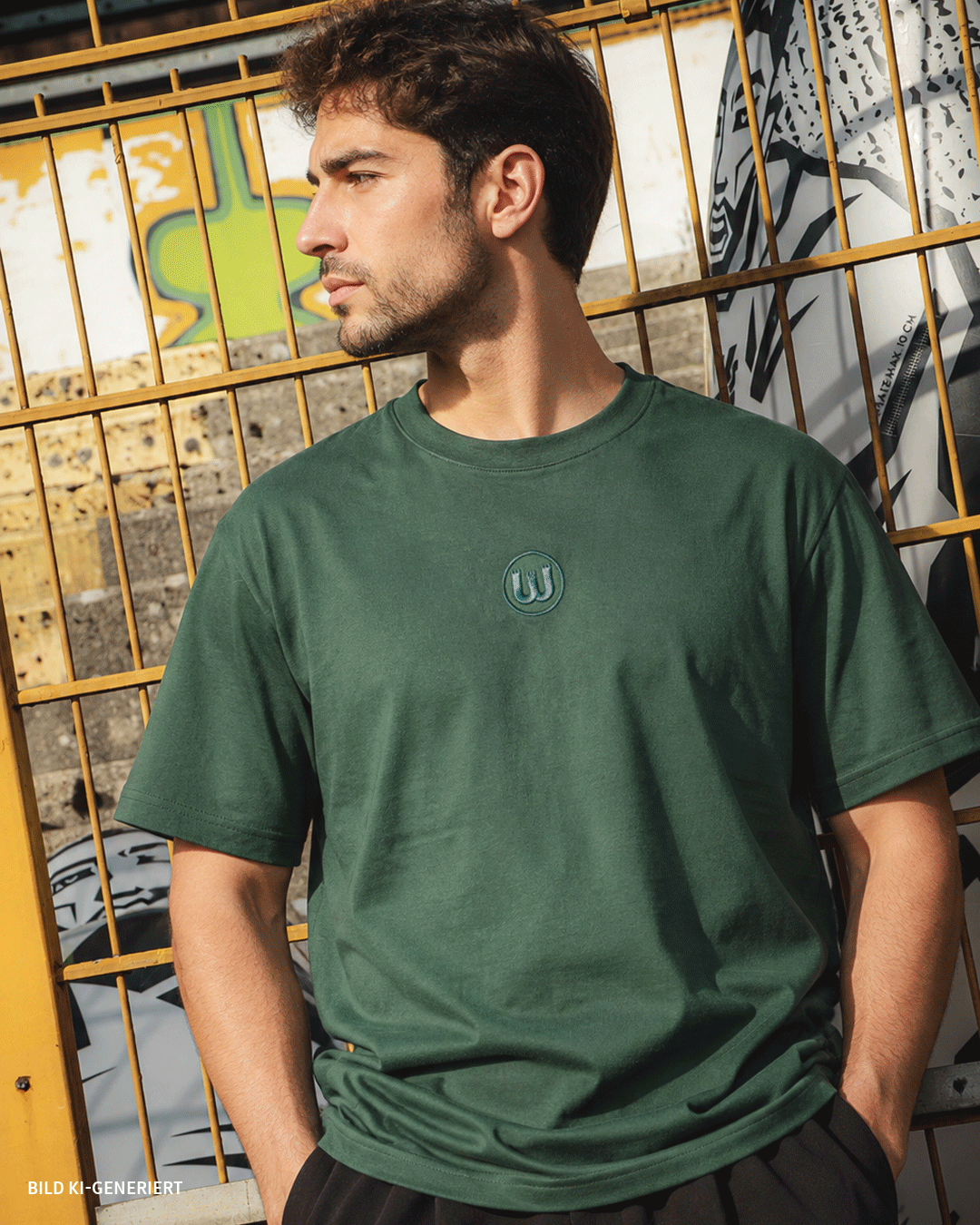 T-Shirt Basic Wappen grün
