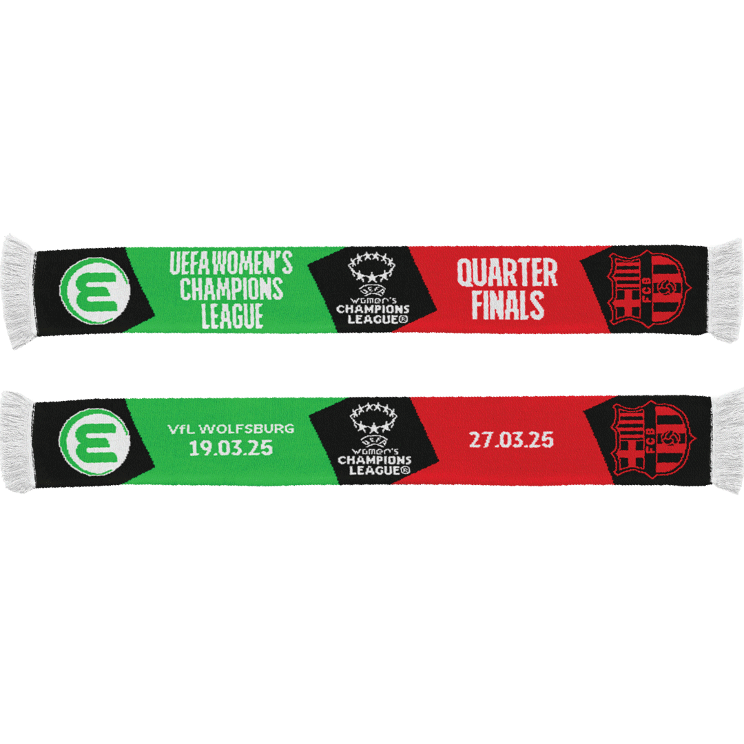Begegnungsschal VfL Wolfsburg - FC Barcelona  Begegnungsschal VfL Wolfsburg - FC Barcelona