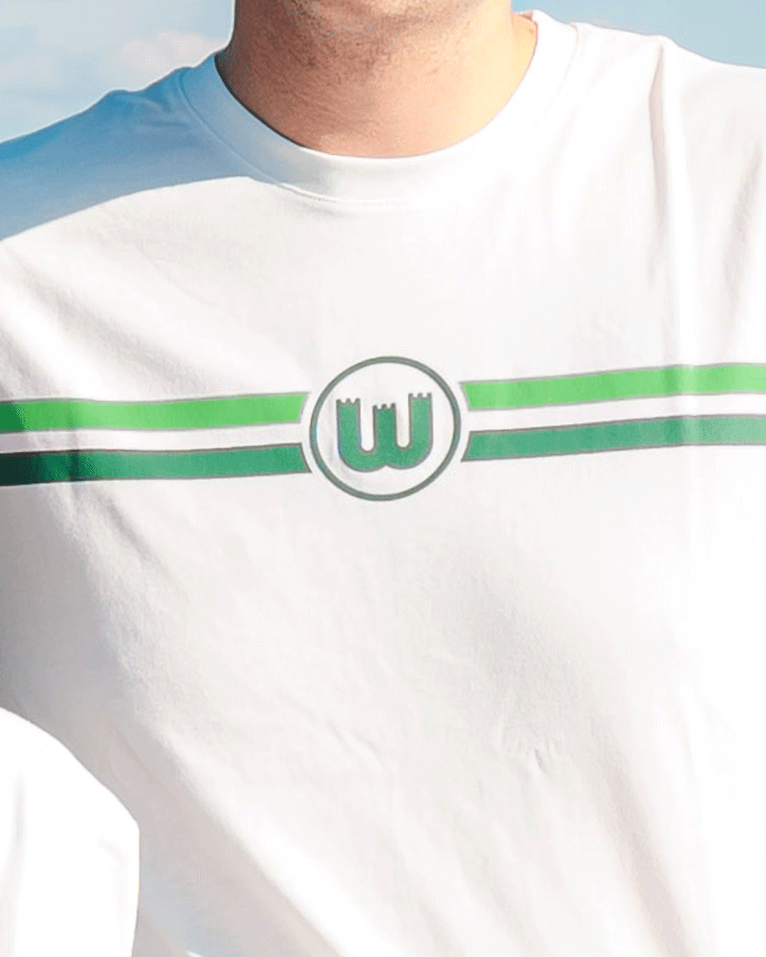 T-Shirt Wappen Streifen weiß